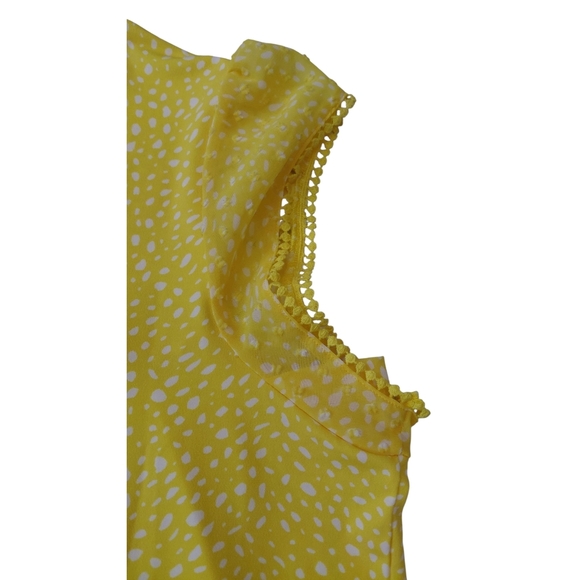 Cleo Yellow Polka Dot Ruffle Top - Picture 4 of 7